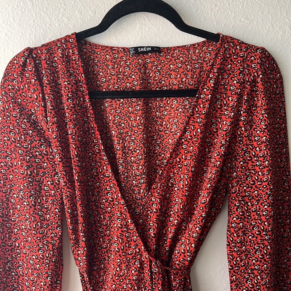 Shein Long Sleeve Wrap Dress, XS